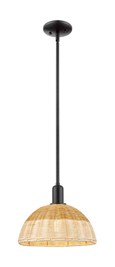 Arcadia One Light Mini Pendant in Matte Black (405|716-1S-BK-NBD2-12-NAT)