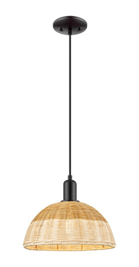 Arcadia One Light Mini Pendant in Matte Black (405|716-1P-BK-NBD2-12-NAT)