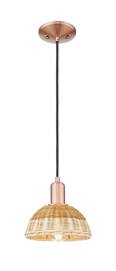 Arcadia One Light Mini Pendant in Antique Copper (405|716-1P-AC-NBD2-75-NAT)