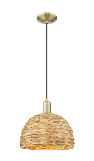 Arcadia One Light Mini Pendant in Antique Brass (405|716-1P-AB-NBD-12-NAT)