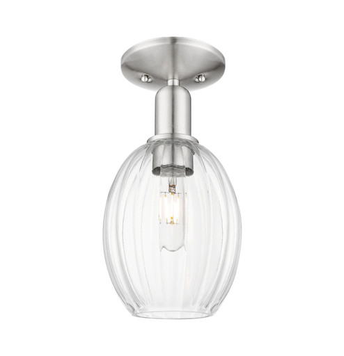 Arcadia One Light Semi-Flush Mount in Brushed Satin Nickel (405|716-1C-SN-G459-6CL)
