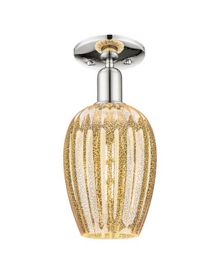 Arcadia One Light Semi-Flush Mount in Polished Nickel (405|716-1C-PN-G457-6ME) Arcadia One Light Semi-Flush Mount in Polished Nickel (405|716-1C-PN-G457-6ME)