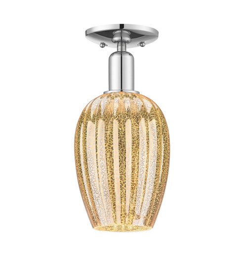 Arcadia One Light Semi-Flush Mount in Polished Chrome (405|716-1C-PC-G457-6ME) Arcadia One Light Semi-Flush Mount in Polished Chrome (405|716-1C-PC-G457-6ME)