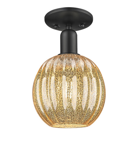 Arcadia One Light Semi-Flush Mount in Matte Black (405|716-1C-BK-G458-7ME)