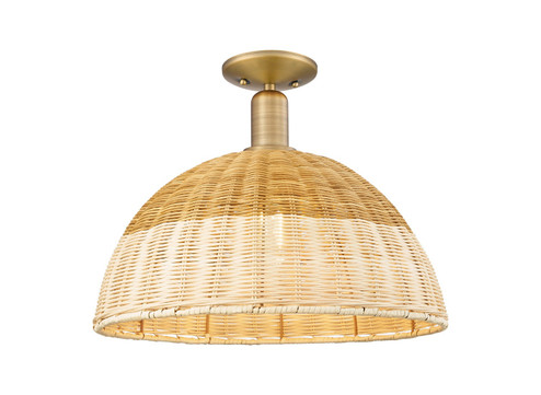 Arcadia One Light Semi-Flush Mount in Brushed Brass (405|716-1C-BB-NBD2-16-NAT)
