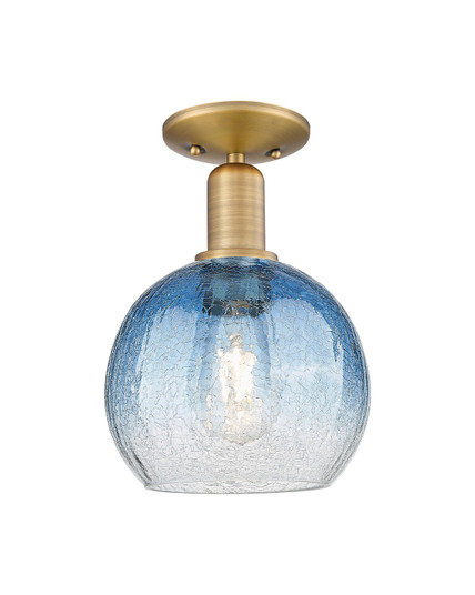 Arcadia One Light Semi-Flush Mount in Brushed Brass (405|716-1C-BB-G483-8SB)