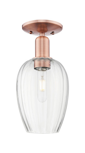 Arcadia One Light Semi-Flush Mount in Antique Copper (405|716-1C-AC-G457-6CL)