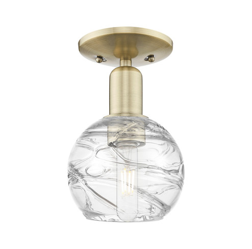 Arcadia One Light Semi-Flush Mount in Antique Brass (405|716-1C-AB-G1213-6CL)