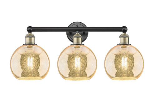 Edison Three Light Bath Vanity in Black Antique Brass (405|616-3W-BAB-G128-8)