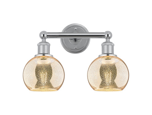 Edison Two Light Bath Vanity in Polished Chrome (405|616-2W-PC-G128-6)
