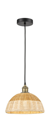 Edison One Light Mini Pendant in Black Antique Brass (405|616-1P-BAB-NBD2-12-NAT)