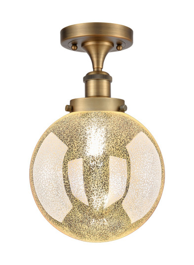 Edison One Light Semi-Flush Mount in Brushed Brass (405|616-1F-BB-G208-8)