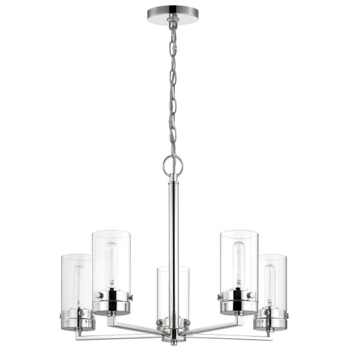 Intersection Five Light Chandelier in Polished Nickel (72|60-7635)