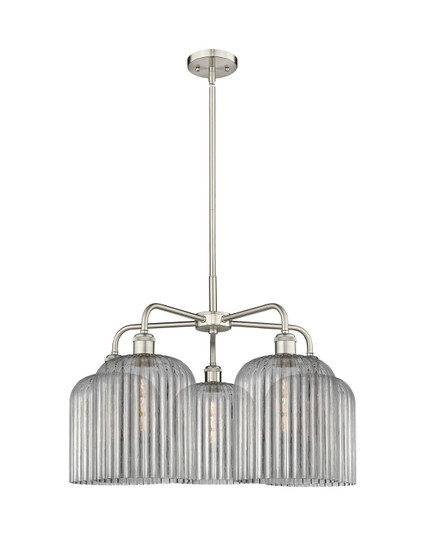 Ballston Five Light Chandelier in Satin Nickel (405|516-5CR-SN-G559-8SM)