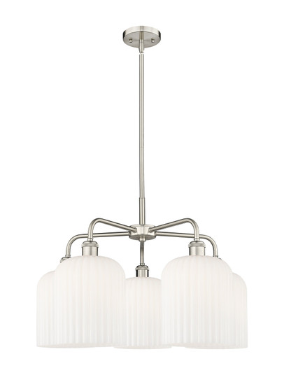 Ballston Five Light Chandelier in Satin Nickel (405|516-5CR-SN-G559-8GWH)