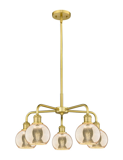 Ballston Five Light Chandelier in Satin Gold (405|516-5CR-SG-G128-6)