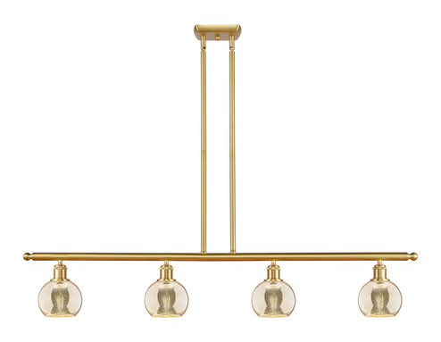 Ballston Four Light Island Pendant in Satin Gold (405|516-4I-SG-G128-6)