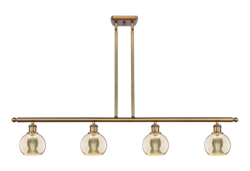 Ballston Four Light Island Pendant in Brushed Brass (405|516-4I-BB-G128-6)