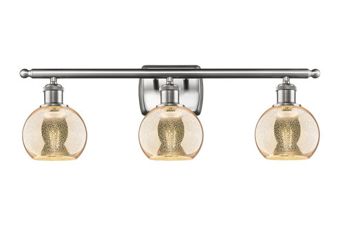 Ballston Three Light Bath Vanity in Brushed Satin Nickel (405|516-3W-SN-G128-6)