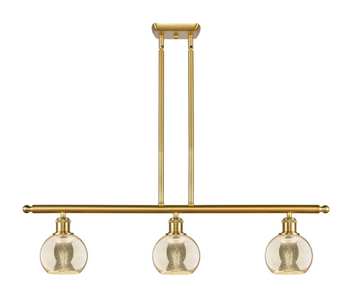 Ballston Three Light Island Pendant in Satin Gold (405|516-3I-SG-G128-6)