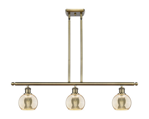 Ballston Three Light Island Pendant in Antique Brass (405|516-3I-AB-G128-6)