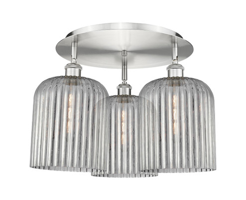 Ballston Three Light Semi-Flush Mount in Satin Nickel (405|516-3C-SN-G559-8SM)