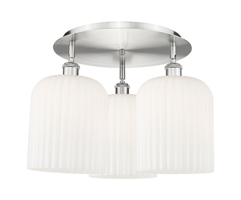 Ballston Three Light Semi-Flush Mount in Satin Nickel (405|516-3C-SN-G559-8GWH)