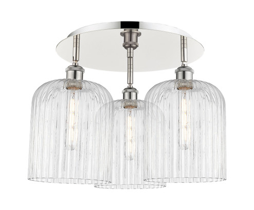 Ballston Three Light Semi-Flush Mount in Polished Nickel (405|516-3C-PN-G559-8CL)