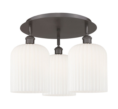 Ballston Three Light Semi-Flush Mount in Oil Rubbed Bronze (405|516-3C-OB-G559-8GWH)