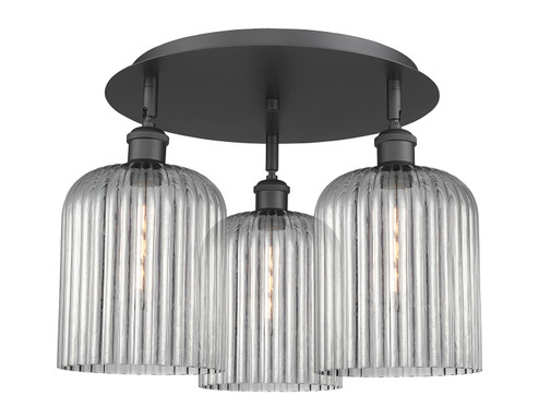Ballston Three Light Semi-Flush Mount in Matte Black (405|516-3C-BK-G559-8SM)