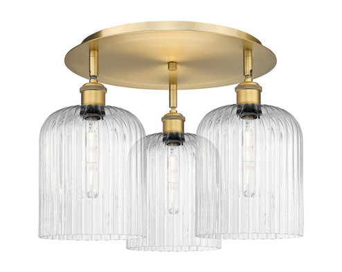 Ballston Three Light Semi-Flush Mount in Brushed Brass (405|516-3C-BB-G559-8SDY)