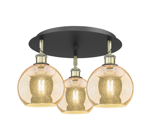 Ballston Three Light Semi-Flush Mount in Black Antique Brass (405|516-3C-BAB-G128-8)