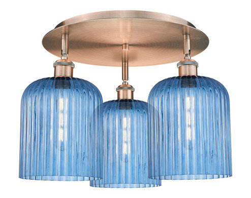 Ballston Three Light Semi-Flush Mount in Antique Copper (405|516-3C-AC-G559-8BL)