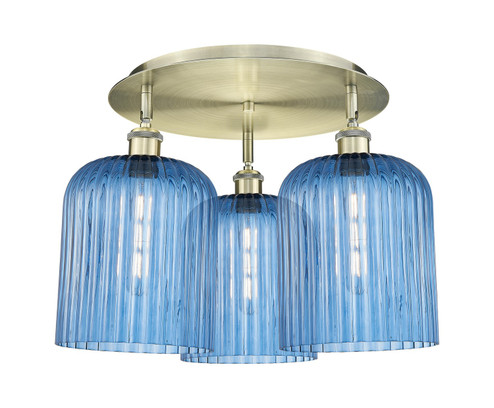 Ballston Three Light Semi-Flush Mount in Antique Brass (405|516-3C-AB-G559-8BL)