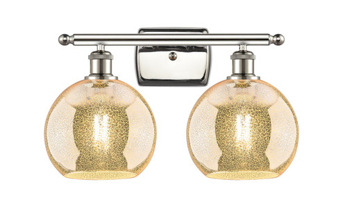 Ballston Two Light Bath Vanity in Polished Nickel (405|516-2W-PN-G128-8)