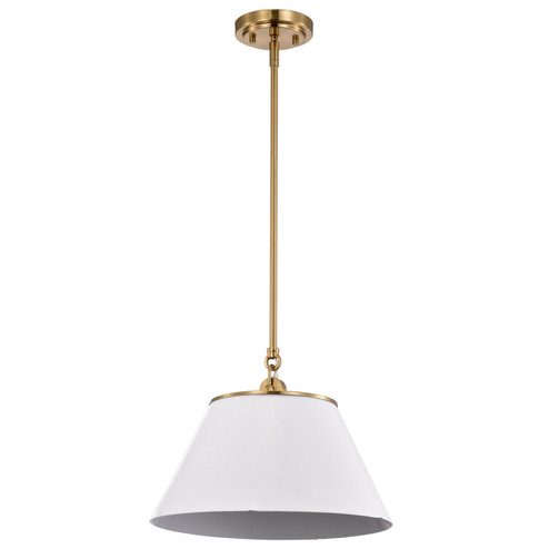Dover One Light Pendant in White / Vintage Brass (72|60-7412)