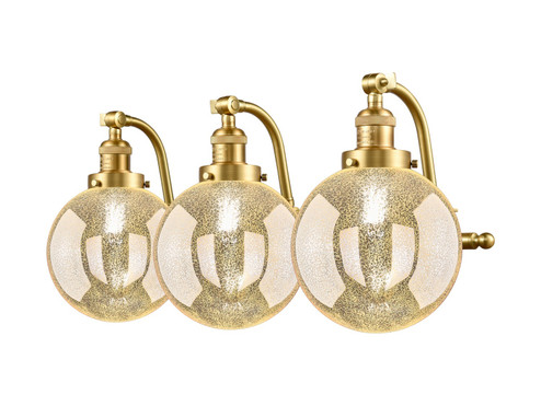 Franklin Restoration Three Light Bath Vanity in Satin Gold (405|515-3W-SG-G208-8)