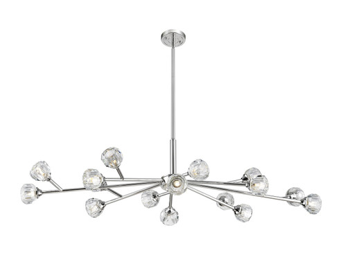 Ballston Urban 16 Light Chandelier in Satin Nickel (405|465-16I-SN-G465-CL)