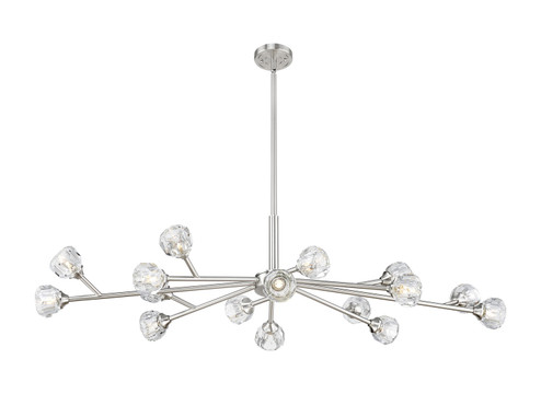 Downtown Urban LED Chandelier in Polished Nickel (405|465-16I-PN-G465-CL)