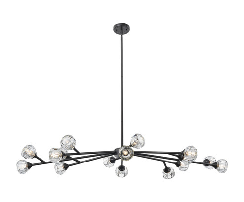 Downtown Urban LED Chandelier in Matte Black (405|465-16I-BK-G465-CL)