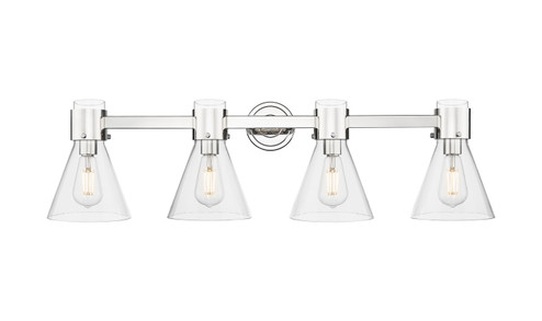 Downtown Urban Four Light Bath Vanity in Polished Nickel (405|464-4W-PN-G464C-7CL)