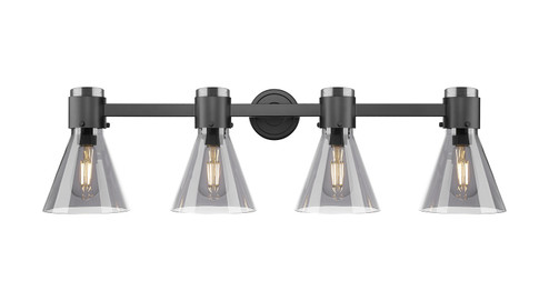 Downtown Urban Four Light Bath Vanity in Matte Black (405|464-4W-BK-G464C-7SM)