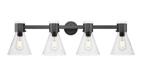 Downtown Urban Four Light Bath Vanity in Matte Black (405|464-4W-BK-G464C-7SDY)