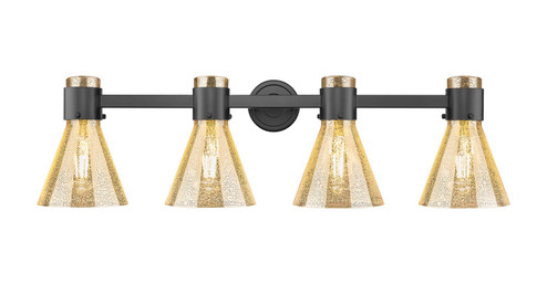 Downtown Urban Four Light Bath Vanity in Matte Black (405|464-4W-BK-G464C-7ME)