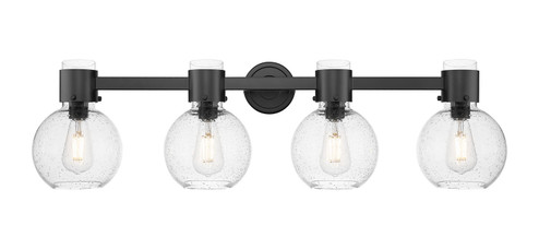 Downtown Urban Four Light Bath Vanity in Matte Black (405|464-4W-BK-G464B-7SDY)