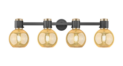 Downtown Urban Four Light Bath Vanity in Matte Black (405|464-4W-BK-G464B-7ME)