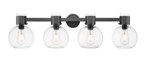 Downtown Urban Four Light Bath Vanity in Matte Black (405|464-4W-BK-G464B-7CL)