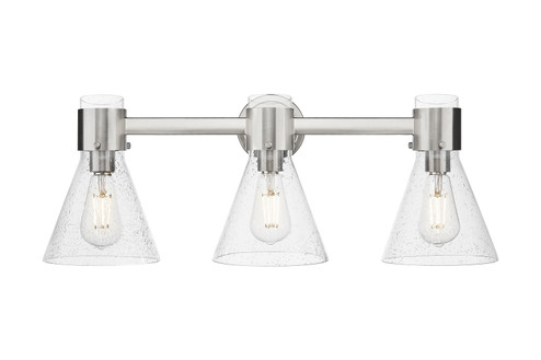 Downtown Urban Three Light Bath Vanity in Satin Nickel (405|464-3W-SN-G464C-7SDY)