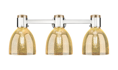 Downtown Urban Three Light Bath Vanity in Polished Nickel (405|464-3W-PN-G464D-7ME)