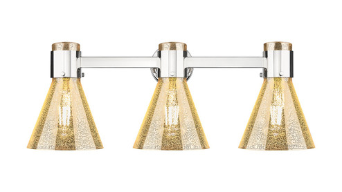 Downtown Urban Three Light Bath Vanity in Polished Nickel (405|464-3W-PN-G464C-7ME)